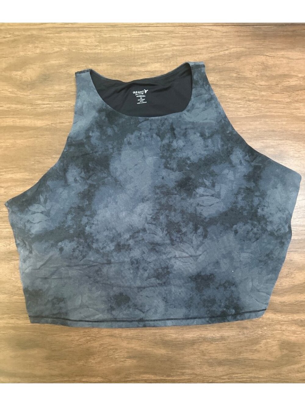 Old Navy Active PowerChill Womens Tank Top 3X Black Tie-Dye Sleeveless Light Sup